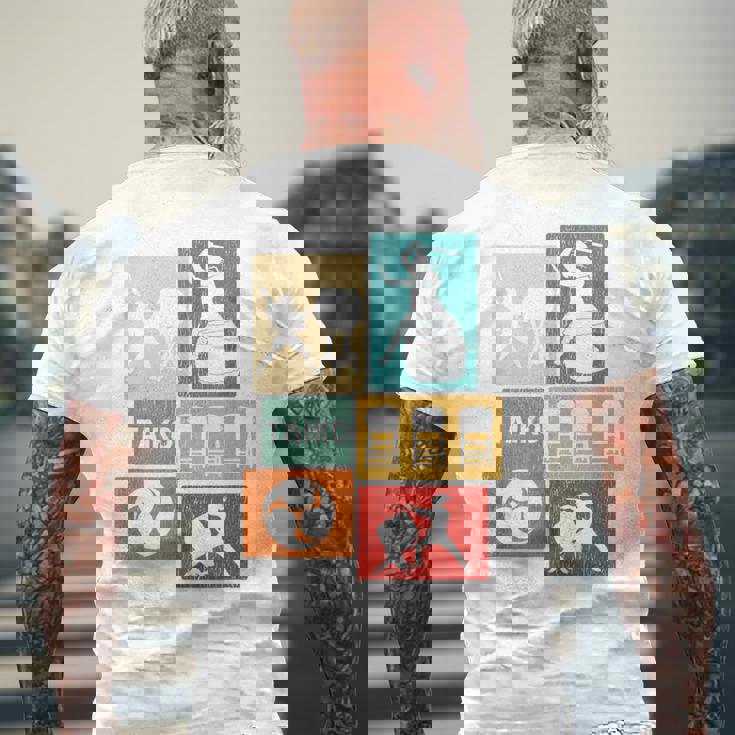 太鼓 みつどもえ ヴィンテージ 太鼓ドラマー メンズTシャツ バックプリント 高齢者への贈り物