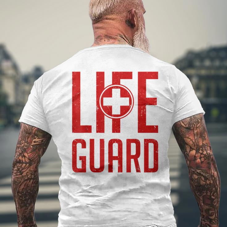 救命救急救命士のライフセーバー Lifeguard メンズTシャツ バックプリント 高齢者への贈り物