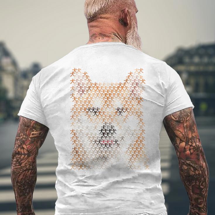 文字絵 柴犬 メンズTシャツ バックプリント 高齢者への贈り物