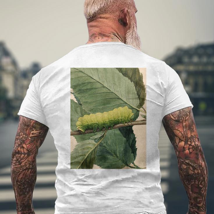 月の毛虫、ビンテージ昆虫画、ルナの幼虫 M メンズTシャツ バックプリント 高齢者への贈り物