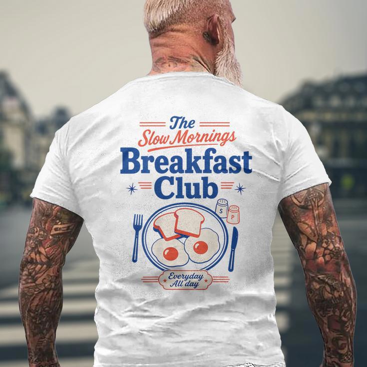 朝食クラブ スローモーニング ブランチ 恋人 卵 トースト メンズTシャツ バックプリント 高齢者への贈り物
