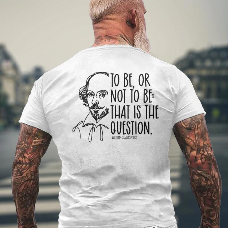 楽しいウィリアム・シェイクスピアの引用、読者への文学愛 メンズTシャツ バックプリント 高齢者への贈り物