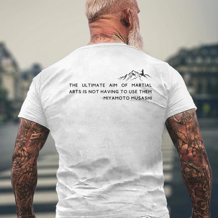 武道を目指す侍 宮本武蔵 メンズTシャツ バックプリント 高齢者への贈り物