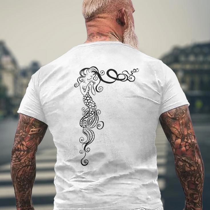 気まぐれな人魚 メンズTシャツ バックプリント 高齢者への贈り物
