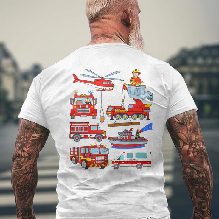 消防車 消防士 消防士 消防車 消防車 男の子 メンズTシャツ バックプリント 高齢者への贈り物