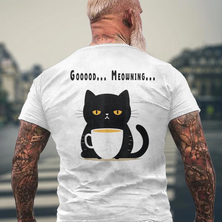 疲れた黒猫 – 月曜日の気分そのまま メンズTシャツ バックプリント 高齢者への贈り物