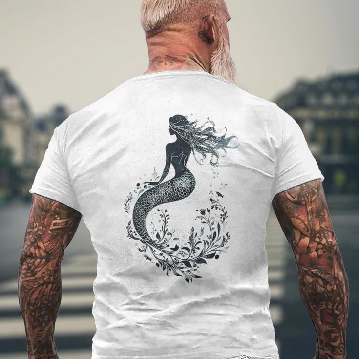 神秘的な人魚 メンズTシャツ バックプリント 高齢者への贈り物