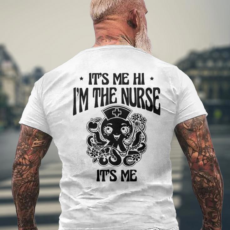 私ですこんにちは私はナースです私です私です医療看護看護師 Rn メンズTシャツ バックプリント 高齢者への贈り物