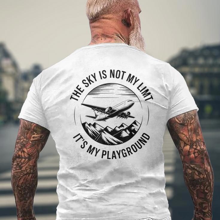 空は私の限界ではない 飛行機デザイン メンズTシャツ バックプリント 高齢者への贈り物