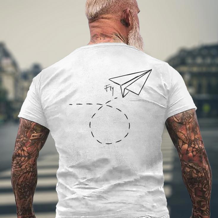 紙飛行機フライtシャツ折り紙折り紙パイロット メンズTシャツ バックプリント 高齢者への贈り物