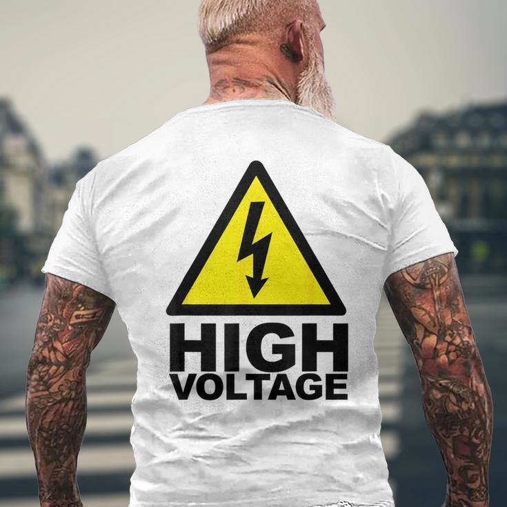 電気技師 高電圧 メンズTシャツ バックプリント 高齢者への贈り物