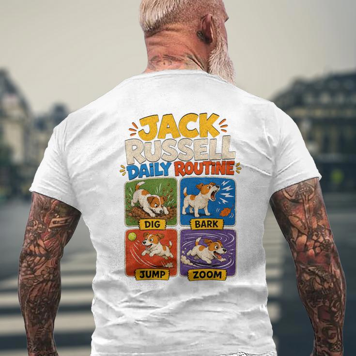 面白いジャックラッセル犬の日常的な贈り物。 メンズTシャツ バックプリント 高齢者への贈り物