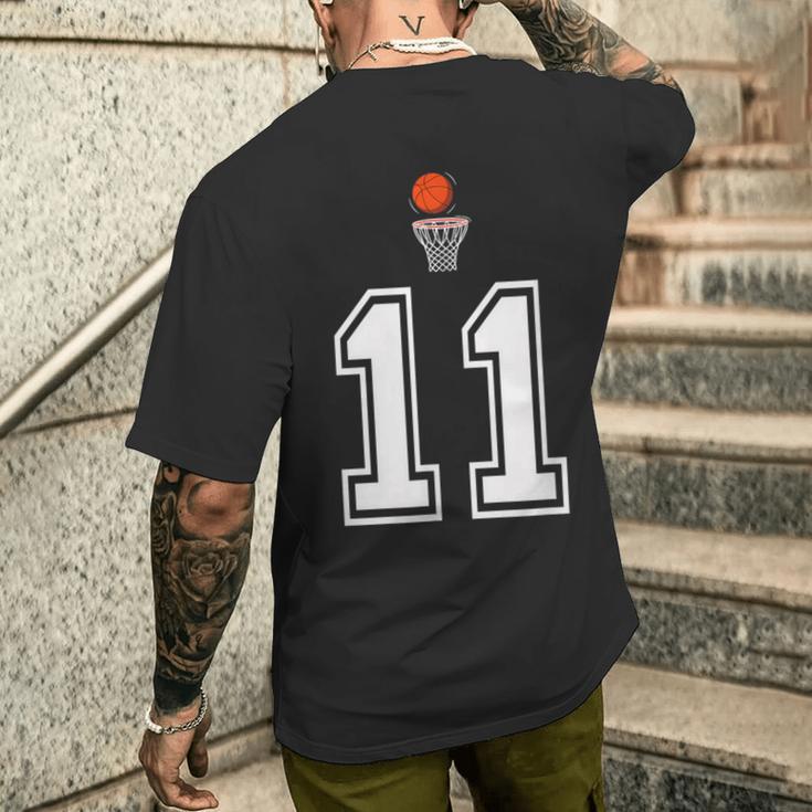 11 番 バスケットボールスタイル ヴィンテージホワイト メンズTシャツ バックプリント 彼への贈り物