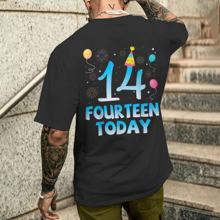 14歳今日私にお誕生日おめでとう彼彼女の息子娘 メンズTシャツ バックプリント 彼への贈り物