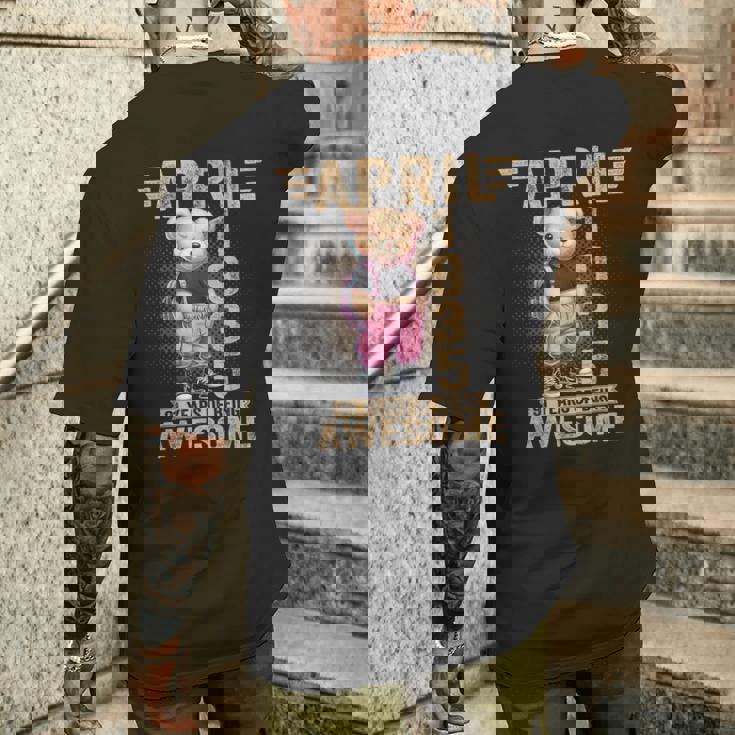 1935年4月 91歳の誕生日 91歳のテディベア Being Awesome メンズTシャツ バックプリント 彼への贈り物