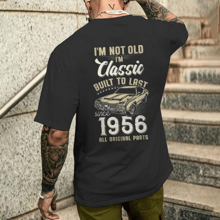 1956年生まれ、70歳の誕生日、クラシックカー メンズTシャツ バックプリント 彼への贈り物