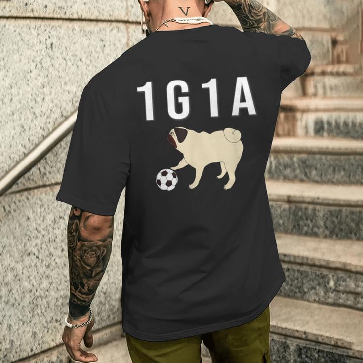 1G1a Pug くるりん尻尾のパグ おもしろ メンズTシャツ バックプリント 彼への贈り物