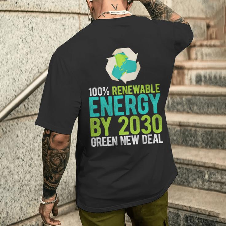 2030年までにグリーンニューディールの再生可能エネルギー 長袖tシャツ メンズTシャツ バックプリント 彼への贈り物