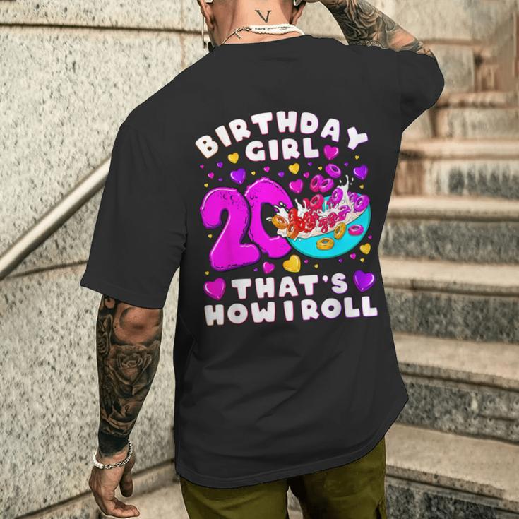 20歳のバースデーガール、20年目のフルーツコーンループス、背番号20 メンズTシャツ バックプリント 彼への贈り物