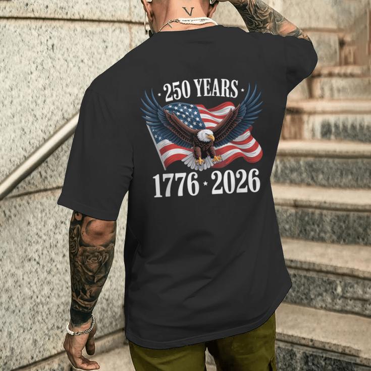 250 Anniversary Usa 2026 Patriotic Eagle 250Th 4Th Of July メンズTシャツ バックプリント 彼への贈り物