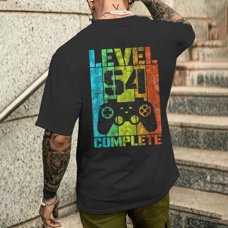54º Cumpleaños Hombre Gamer Nivel Completo 54 Años Camiseta Hombre Estampado Espalda Regalos para él