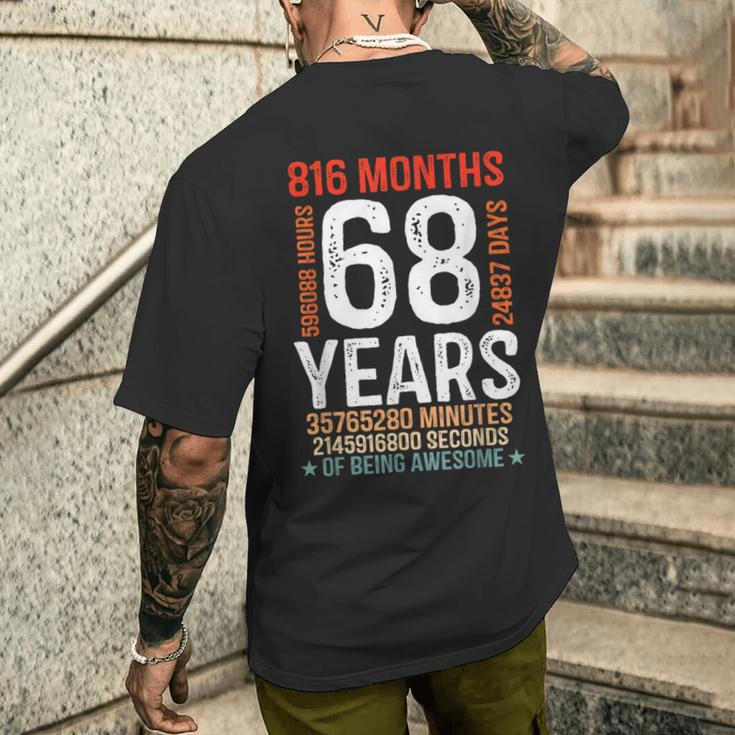 68歳の誕生日プレゼント 68歳 816ヶ月 レトロ ヴィンテージ メンズTシャツ バックプリント 彼への贈り物