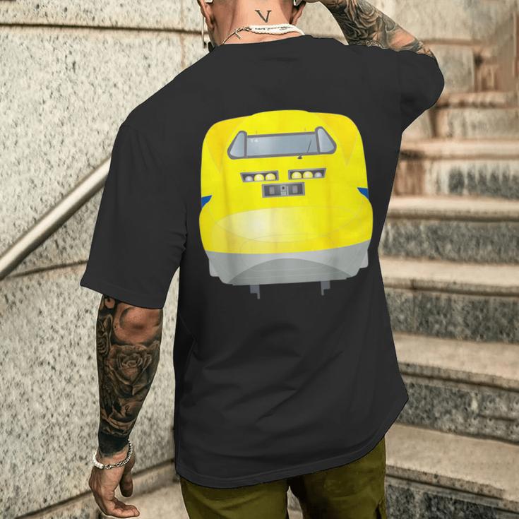 923形ドクターイエローイラスト メンズTシャツ バックプリント 彼への贈り物