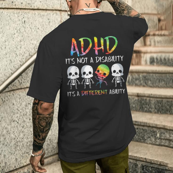 Adhd It's Not Disability It's A Different Abilitykeleton メンズTシャツ バックプリント 彼への贈り物