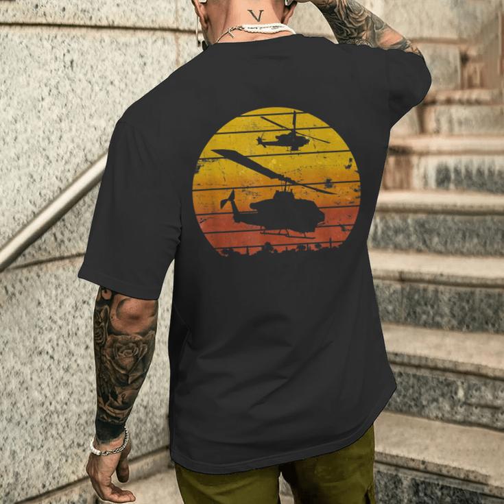 Ah-1Ziper Attack ヘリコプター イラク砂漠 サンライズ ビンテージ メンズTシャツ バックプリント 彼への贈り物