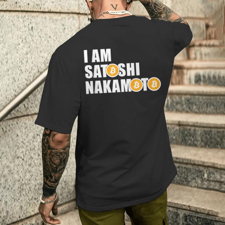 I Amatoshi Nakamoto Bitcoin Creator Meme メンズTシャツ バックプリント 彼への贈り物