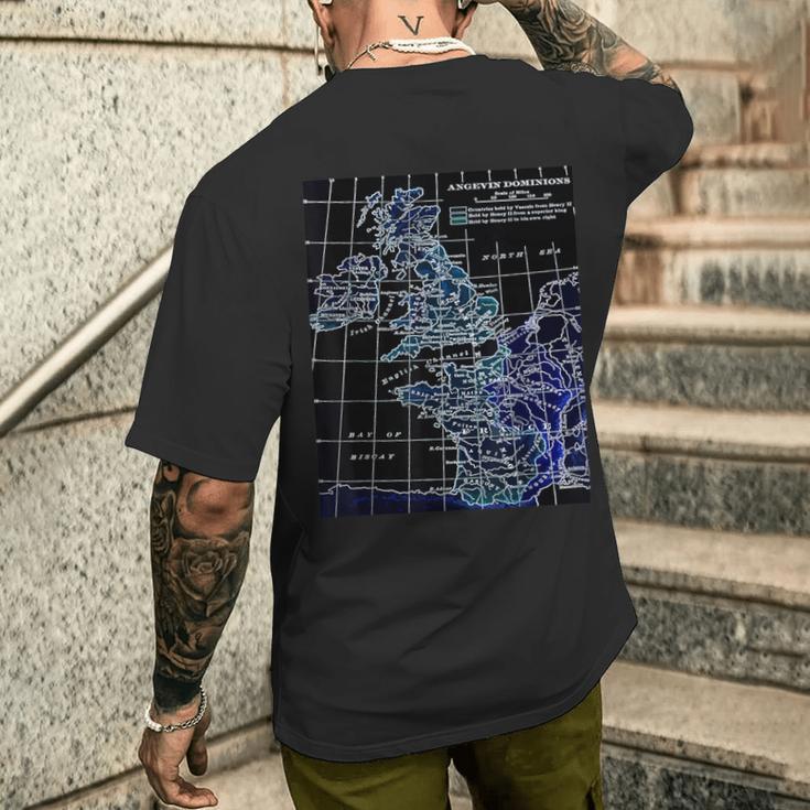 Angevin Empire プランタジネットアンジュー イングランド ノルマンディーアイルランド メンズTシャツ バックプリント 彼への贈り物