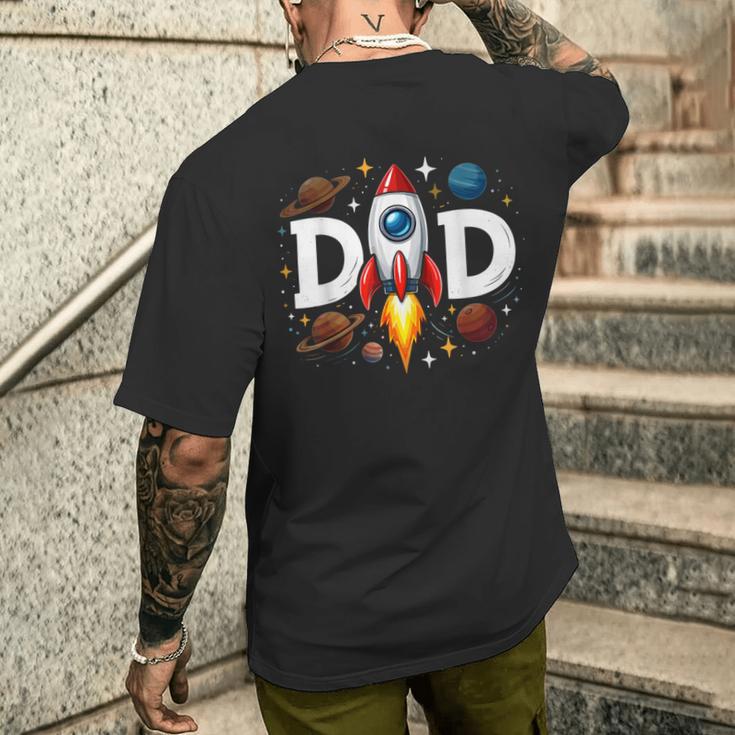 Astronautapaziale Compleanno Papà Famiglia Corrispondente Festa T-shirt da uomo con stampa posteriore Regalos para él