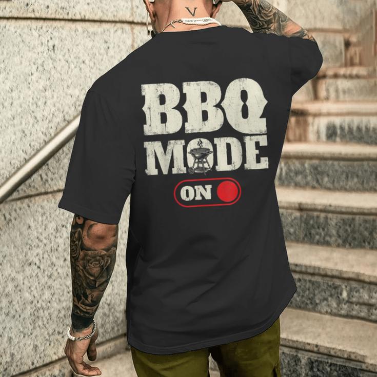 Bbqモードオン バーベキュー愛好家 グリル バーベキュー メンズTシャツ バックプリント 彼への贈り物