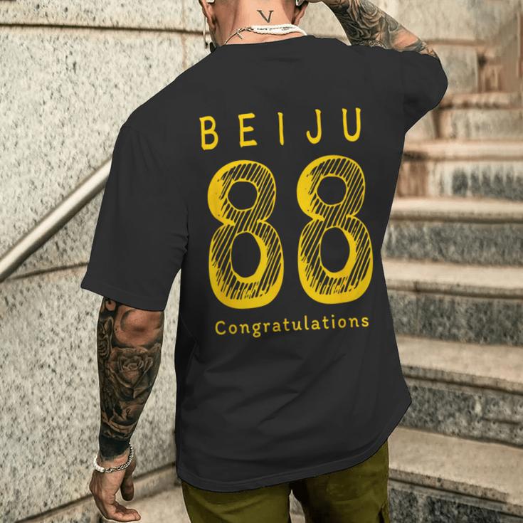 Beiju 88歳 誕生日祝い 米寿 Beiju 88 Birthday メンズTシャツ バックプリント 彼への贈り物