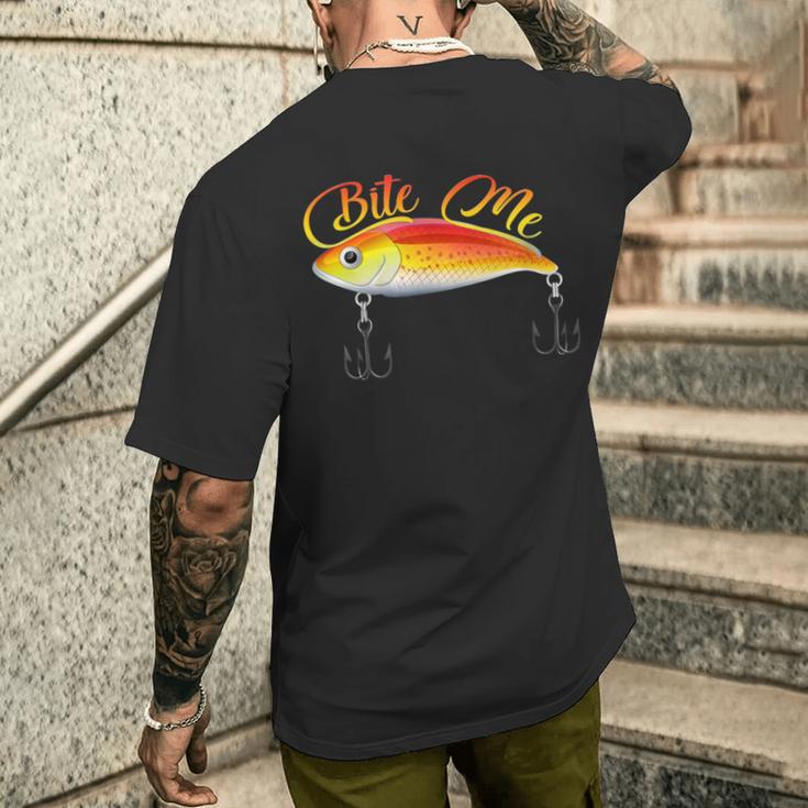 Bite Me 釣りルアー シャツ メンズTシャツ バックプリント 彼への贈り物