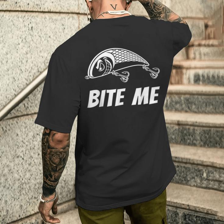 Bite Me フィッシングルアー グラフィックイメージ スカル フィッシュ スケルトン メンズ メンズTシャツ バックプリント 彼への贈り物