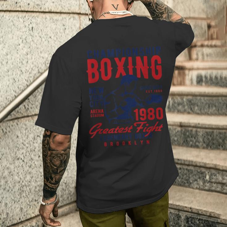 Boxing 伝説のボクサー 最大の戦い チャンピオンシップ ボクシング メンズTシャツ バックプリント 彼への贈り物
