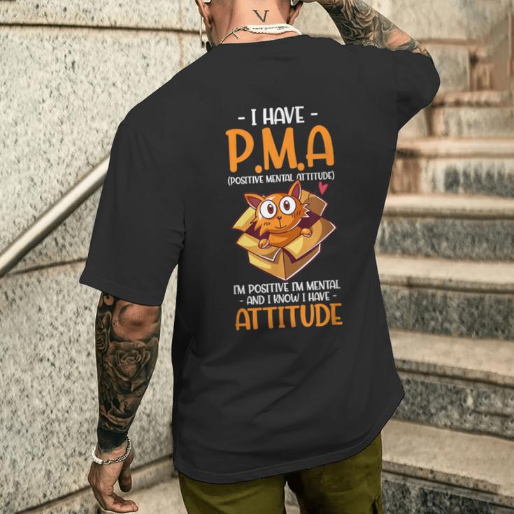 Cat I Have Pma ポジティブメンタルアティチュード Pma メンズTシャツ バックプリント 彼への贈り物