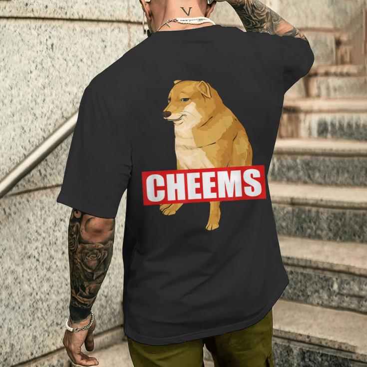 Cheems Dog おもしろ柴犬ダンクミーム メンズTシャツ バックプリント 彼への贈り物
