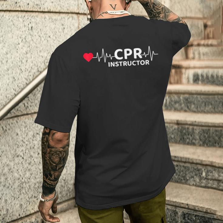 Cprインストラクター 応急処置 Emt Ems 救急救命士 Cprインストラクター メンズTシャツ バックプリント 彼への贈り物