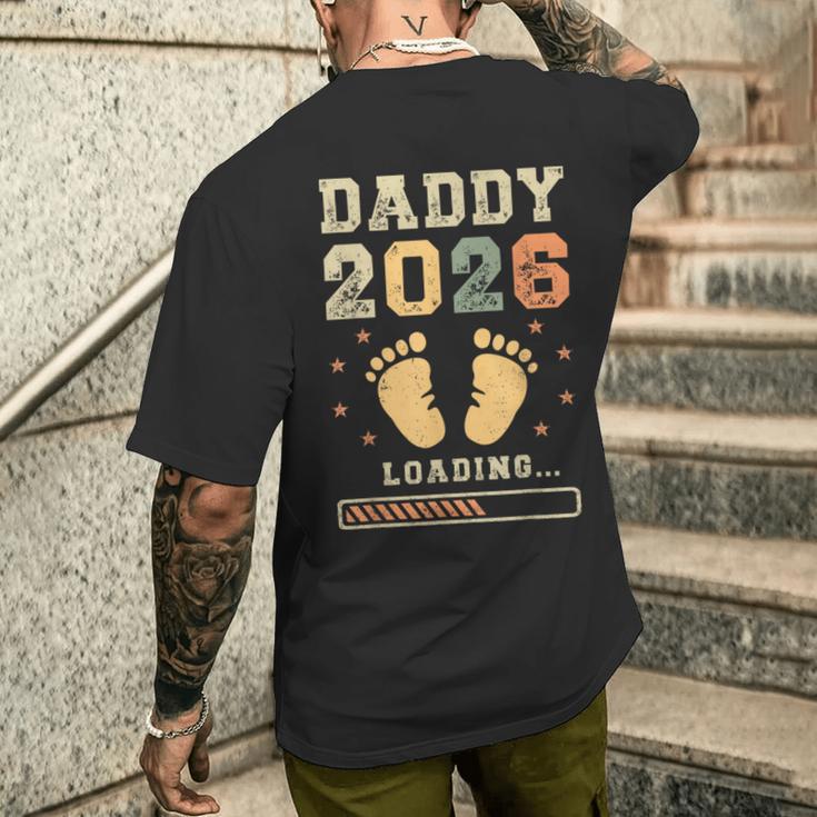 Daddy 2026 Loading Paternità Futuro Papà T-shirt da uomo con stampa posteriore Regalos para él