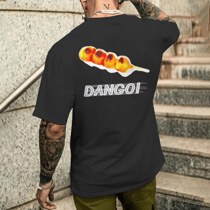 Dango！- おだんご『スイーツ ポップ』団子 和菓子 面白 イラスト メンズTシャツ バックプリント 彼への贈り物