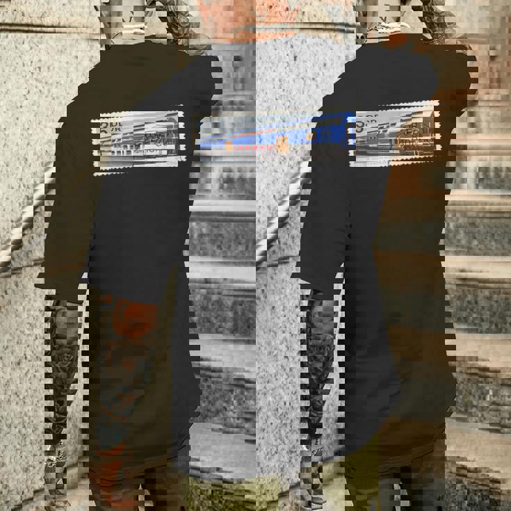 Ddr東ドイツベルリン列車消印sovi8プロパガンダ。 メンズTシャツ バックプリント 彼への贈り物