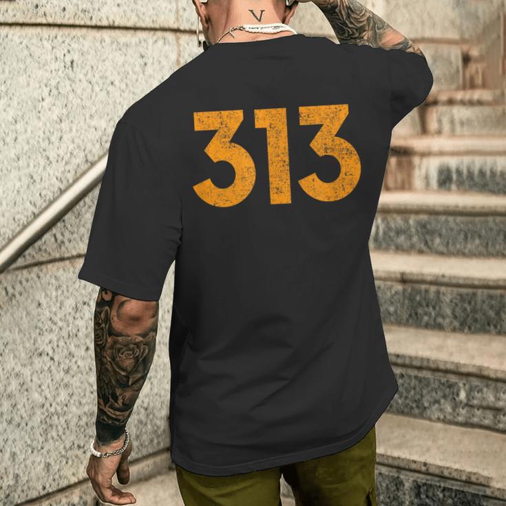 Detroit 313 メンズTシャツ バックプリント 彼への贈り物