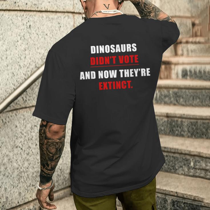 Dinosaurs Didn'tote & Now They're Extinct メンズTシャツ バックプリント 彼への贈り物