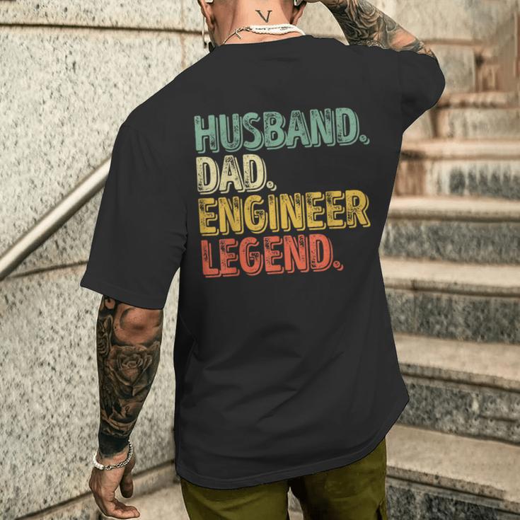 Divertente Per La Festa Del Papà Concritta Husband Dad Engineer T-shirt da uomo con stampa posteriore Regalos para él