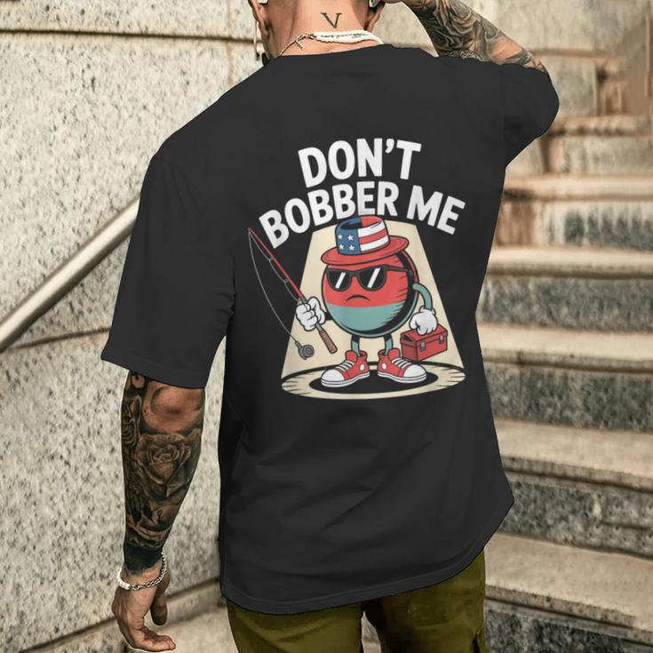 Don't Bobber Me America 愛国的な釣り愛好家 メンズTシャツ バックプリント 彼への贈り物