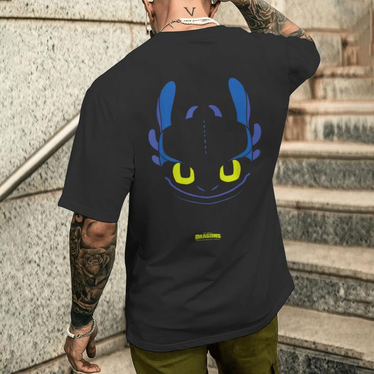 Dreamworks ドラゴンズ トゥースレス ナイトフューリー ビッグフェイス コスチューム メンズTシャツ バックプリント 彼への贈り物