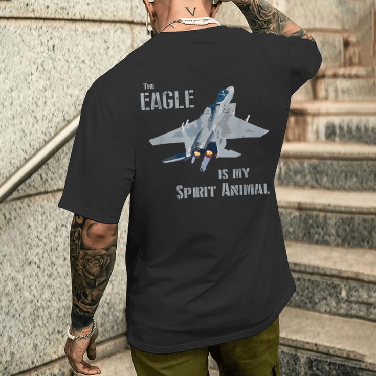 The Eagle Is Mypirit Animal F-15 戦闘機 飛行機 メンズTシャツ バックプリント 彼への贈り物