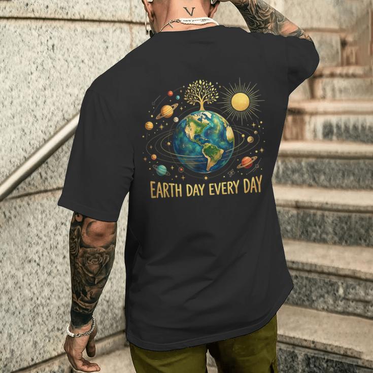 Earth Day Every Day Save The Earth Planets Men's T-shirt Back Print Funny Gifts
